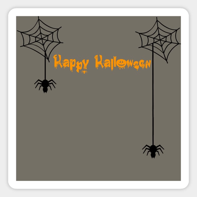 Happy Halloween with Spiders Magnet by Designs By Alexander E Donenko